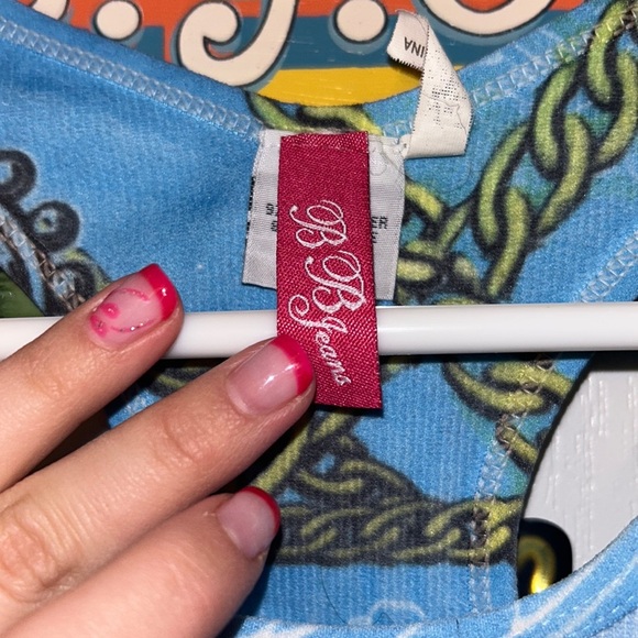 VINTAGE Y2K 2000’s CROWN ROYAL COBALT BLUE CHAIN STRETCHY TANK TOP - Picture 4 of 10